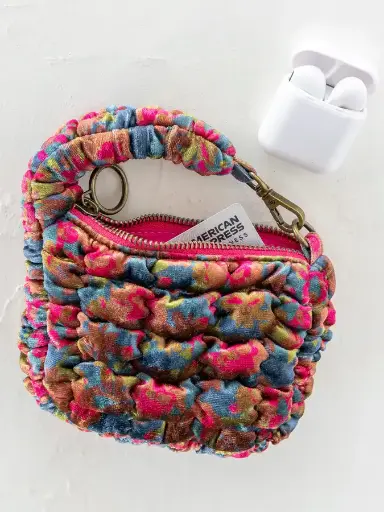 [BAG000218] Carterita Puffy Mini Clip On velvet Floral
