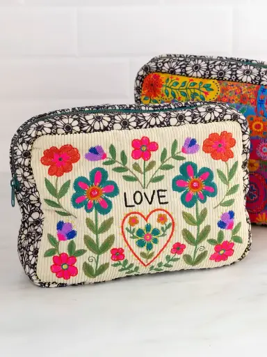 [BAG000181] Estuche Bordado para Cosmeticos Crema