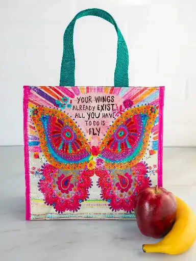 [KTT000154] Bolsa térmica para el almuerzo con diseño de mariposa rosa
