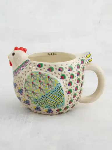 [MUG405] Taza de Gallina Colorida Mexican