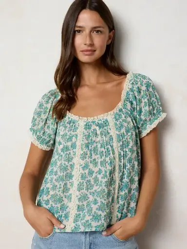 [TOP002663] Blusa Dulces Encuentros Bordada en algodon
