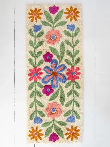[BMAT000043] Alfombra camino para baño Floral
