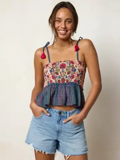 [TOP002736] Top en tirantes con Borlas Gracie Large