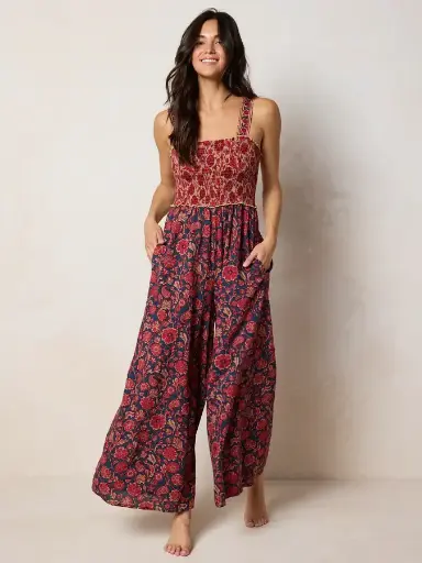 [JUMP000879] Jumpsuit Sedona Azul y Rojo Small
