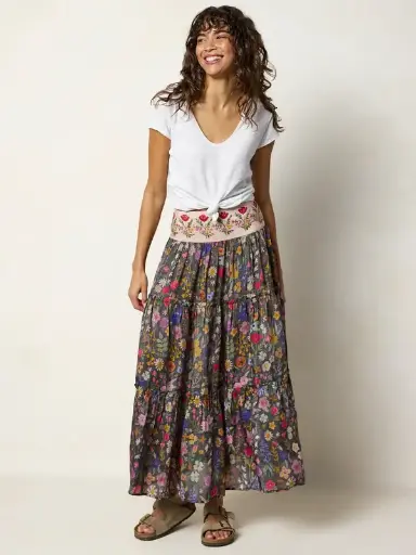[SKRT000906] Falda Bordada Maxi Small